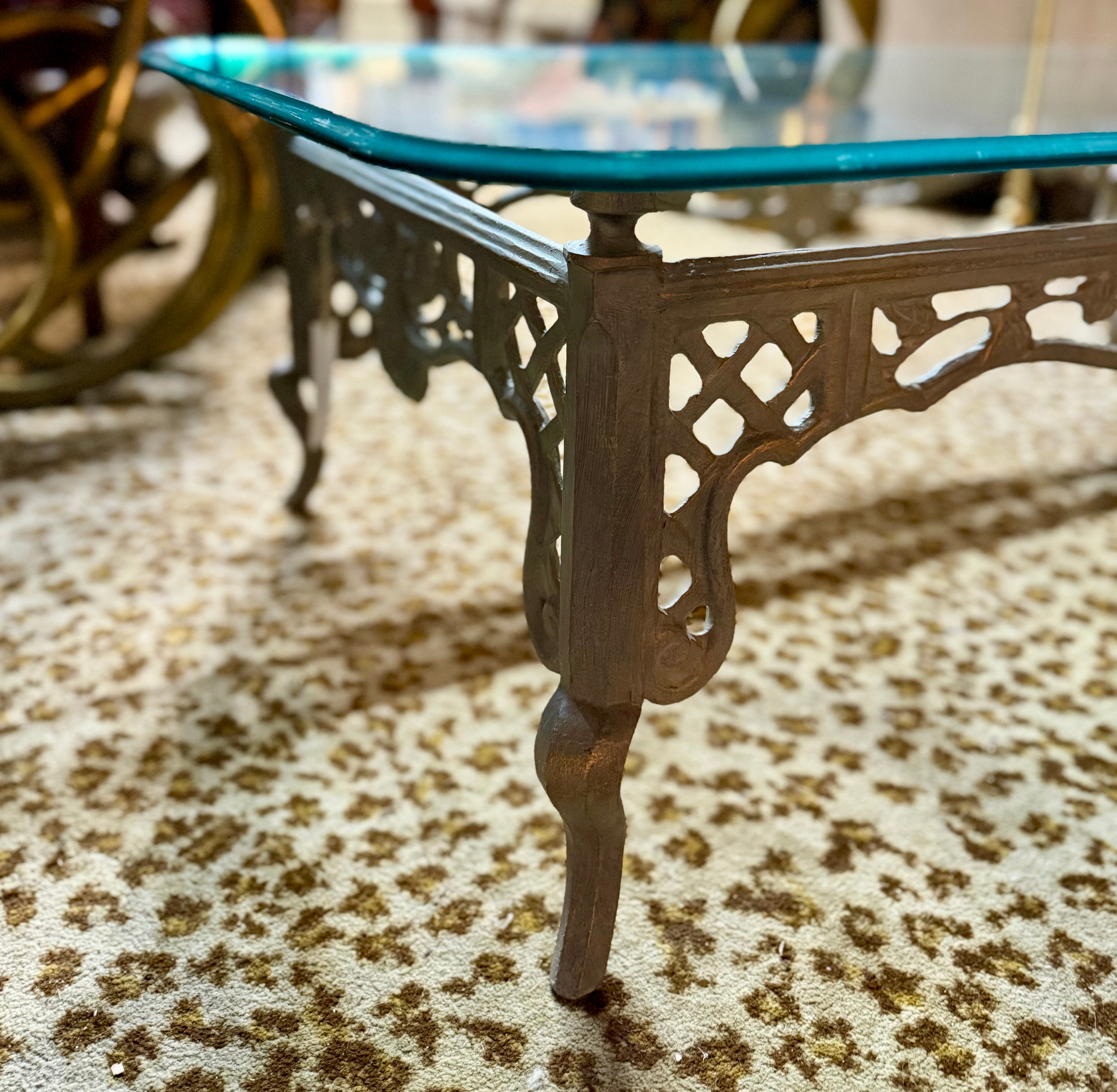 Wrought Iron Glass Top Table