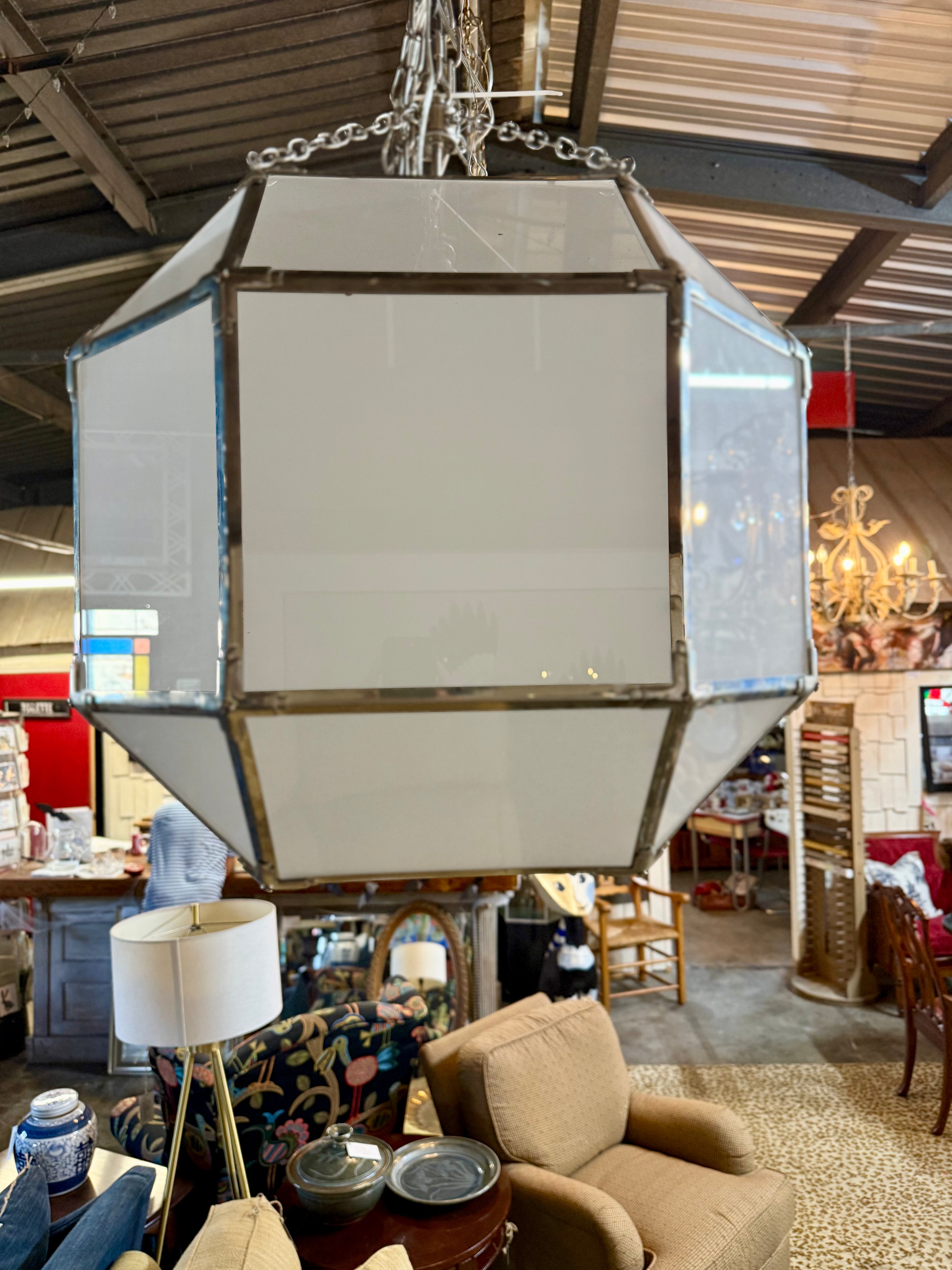 Suzanne Kasler Morris Lantern in Polished Nickel by Visual Comfort Signature
